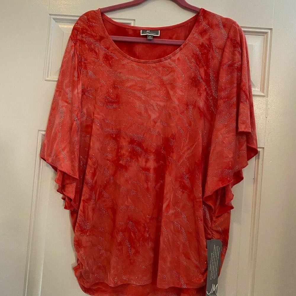 JM Collection Woman Global Escape Sassy Geldot tie dye print 1X